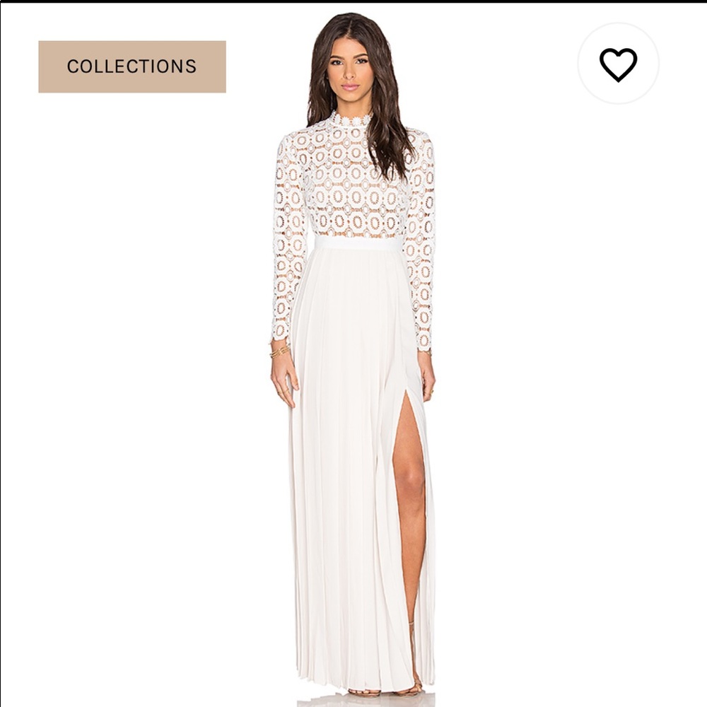 Self-Portrait Pleated Crochet Floral Maxi Dress